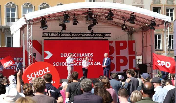 Kanzlerkandidat Olaf Scholz in München, 18.09.2021